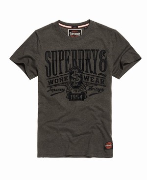 Superdry Union Supply Heritage Classic Férfi Pólók Szürke/Fekete | IVRJS6529